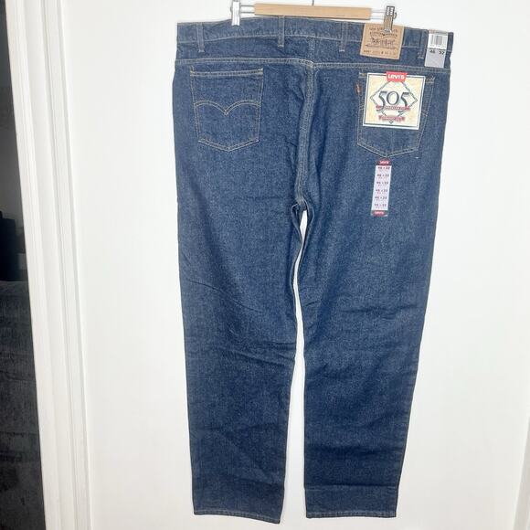 Vintage Deadstock Levis 505 Orange Tab Jeans Mens Size 46x32 90s Rigid Dark - Picture 5 of 7